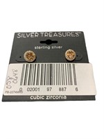 Silver Treasure Round Stud Earrings