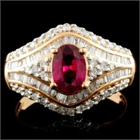 18K Gold 0.84ct Ruby & 0.60ctw Diamond Ring