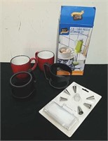 2 in 1 cookie press and decorating set, coffee