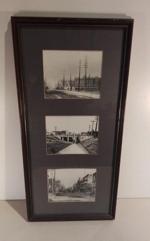 Framed Historic Photos Of Moncton 17x35"