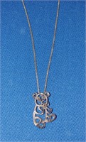 STERLING SILVER BEAR PENDANT & NECKLACE
