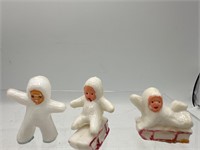 Vintage Christmas plastic mini figures