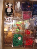 BOX LOT  TY BEANIE BABIES IN CASES
