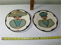 2 Vintage Ma & Pa Plates Decor