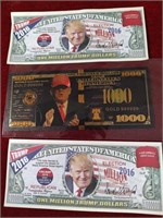 3 Trump Novelty Bills