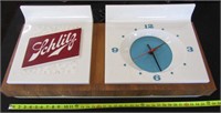 36" Vintage Schlitz Wall Clock & Light - WORKS