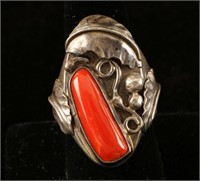 Native American Sterling & Coral Ring