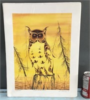 Ray Baptiste "Long Ear Owl" print 11"x15"