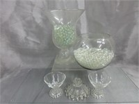 Candlewick Cups, Decorator Marbles, Bowls, Etc