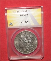 1901-O Morgan Silver Dollar   AU50  ANACS