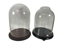 2 Vintage Glass Display Cloche’s, P. WEBER