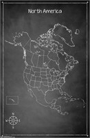 Trends International Chalk Map North America Wall