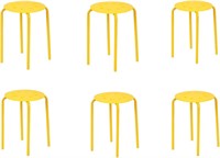 Set of 6 Portable Stack Stools 17.5" Yellow