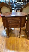 INLAID MAHOGANY MARTHA WASHINGTON SEWING CABINET