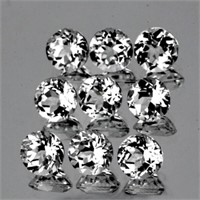 NATURAL  WHITE TOPAZ 9 Pcs [FLAWLESS-VVS]