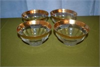 Set of Four Gold Rimmed  Berry Bowls