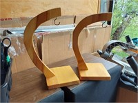 2 wooden banana hangers