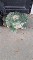 Concrete frog statue approximately 12 inches long