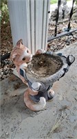 Composite  cat bird bath approximately 12 inches