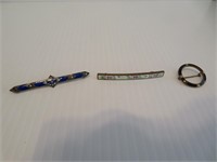 3 Ornate Vintage Ladies Pins