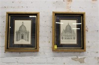 Pair Architecture Studies Prints framed 20" x 24"