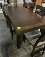 dining table with 6 padded chairs