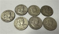 7 Franklin Half Dollars