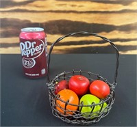 Small  Basket With Wood Fruit
