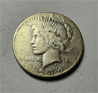 1934-S Peace Liberty Silver Dollar