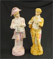 Two early German bisque ceramic standing figures