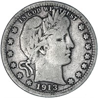 1913 Better Date Barber Quarter