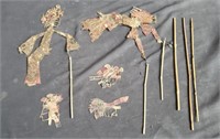 Vintage Chinese shadow puppets in box