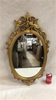 Vintage gold framed mirror 30 inches tall and 18