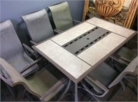 ALUMINUM PATIO CHAIRS & TABLE