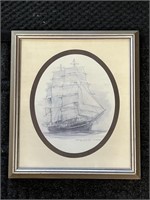 Framed & Matted Ship Picture