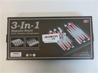 VB 48812 3-In-1 Magnetc Chess/Checker/Backgammon