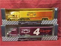 2 NIB 1:64 Scale NASCAR Semi Die-Cast