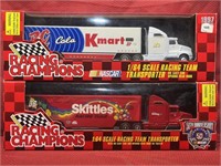 2 NIB 1:64 Scale NASCAR Semi Die-Cast