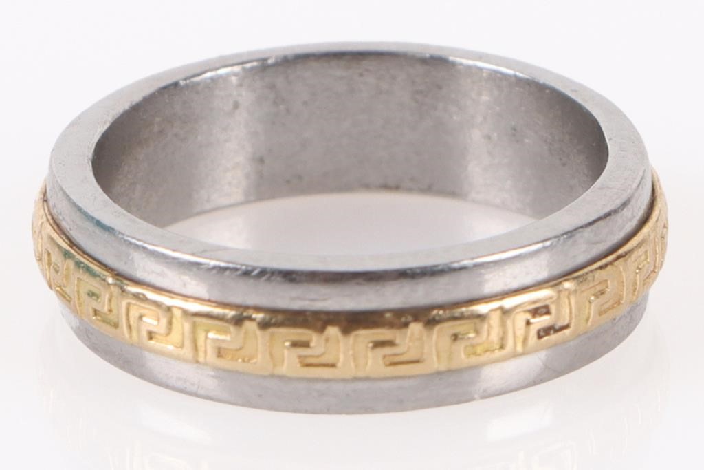 18K YELLOW GOLD & STAINLESS STEEL MILOR RING BAND