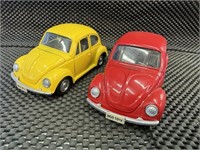Two Vintage Volkswagon Beetles Die cast