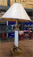 Interesting Lamp with Shade and Brass Base