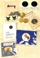 Army, Marines, Air Corps, Navy buttons