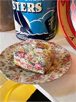 Floral Covered Butter Dish