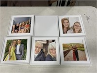 6 white picture frames 8 1/2 x 8 1/2