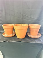Teracotta Pots & tray set 5 pieces total