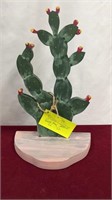 Handmade Wooden Cactus Decorative Piece