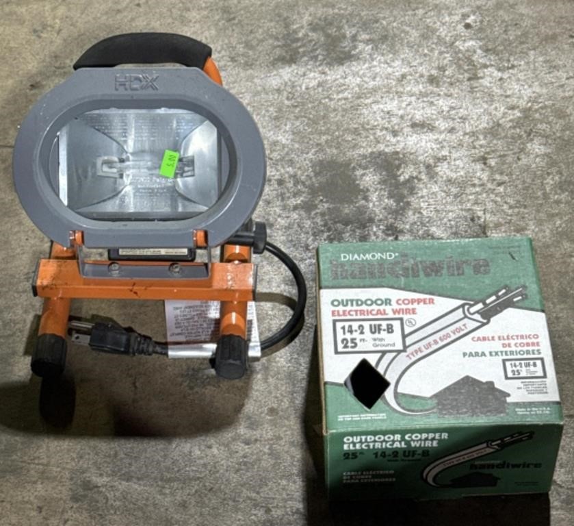 (O) Portable Flood Light & Copper Electric Wire