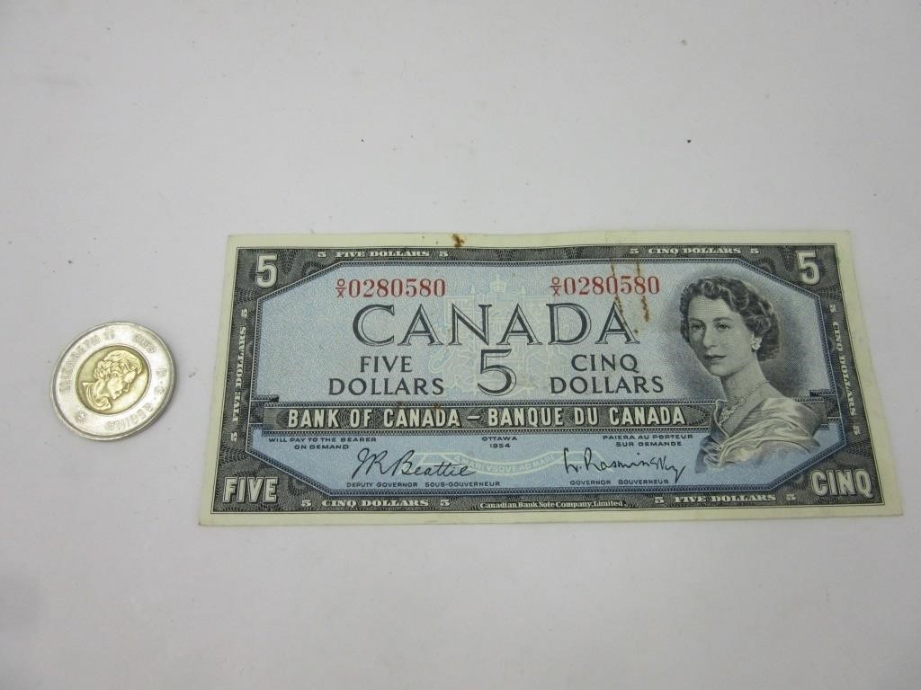 Billet 5$ Canada 1954