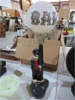 1950S CHARLIE CHAPLIN  LAMP W/ GLASS BAR GLOBE