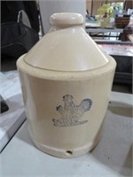 VINTAGE ROOSTER CROCK WATEREING JUG